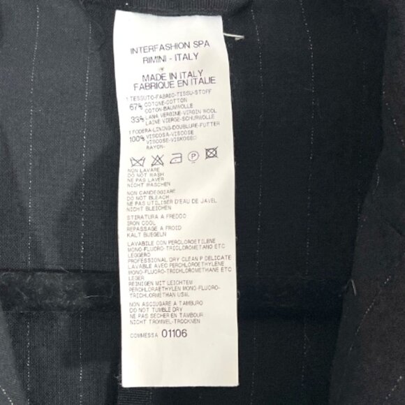 Marithe Francois Girbaud Stripe Velvet Long Jacket Black Size 29  Pre-Loved - Picture 7 of 9